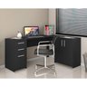 Kit 4 Peças com Mesa para Escritório em L 1, Escrivaninha, Armário Multiuso Aberto e Armário Fechado - 2