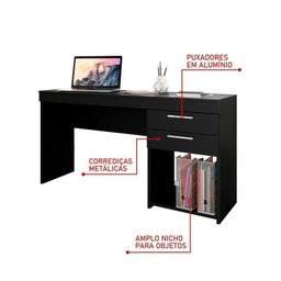 Kit 4 Peças com Mesa para Escritório em L 1, Escrivaninha, Armário Multiuso Aberto e Armário Fechado - 8