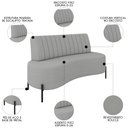 Ver imagem 3 de Sofá 2 Lugares 135cm Pés Aço Preto Tamar K04 Bouclê Cinza - Mpozenato