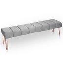 Ver imagem 1 de Recamier Estofada Casal Queen Luxo Veludo Cinza Ateliê do Conforto Recamier Casal Queen Estofada Lux