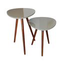 Ver imagem 1 de Conjunto de Mesa Lateral Pé Palito Triângulo Cinza