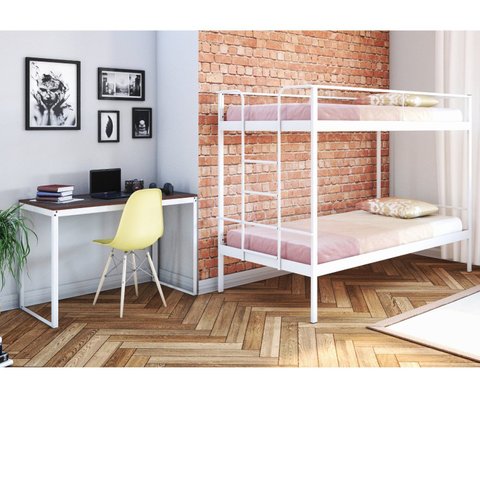 Conjunto para Quarto 1 Beliche e 1 Escrivaninha 90x45cm Branco