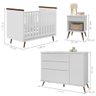 Berço com Cômoda e Mesa de Cabeceira Ellen Branco com Colchão - 2