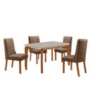 Ver imagem 2 de Mesa de Jantar Liz 120 cm Tampo MDF Vidro Canto Copo com 4 Cadeiras Carolina