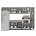 Ver imagem 3 de Cozinha Koya 6 Peças 316,8x214cm Armários Aéreos Paneleiro Balcões c/ 3 Gavetas Verde 250032