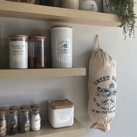 Puxa Saco Sweet Home 43x22cm Azul