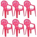 Ver imagem 1 de Jogo 6 Cadeiras Plásticas Infantil Rosa Estampado Tramontina Catty Escola Creche Sentar