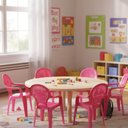 Ver imagem 6 de Jogo 6 Cadeiras Plásticas Infantil Rosa Estampado Tramontina Catty Escola Creche Sentar