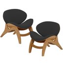 Ver imagem 1 de Kit 2 Poltronas Decorativa Orgânica Sala Living Kadosh L02 Suede Preto - Lyam Decor