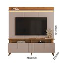 Ver imagem 3 de Estante Home para TV 70 Polegadas 191,2x180cm Petropolis 1.8 Grigio e Canela