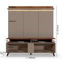 Ver imagem 5 de Estante Home para TV 70 Polegadas 191,2x180cm Petropolis 1.8 Grigio e Canela