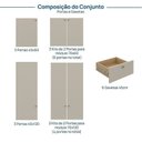 Ver imagem 4 de Guarda Roupa 13 Módulos 16 Portas 6 Gavetas Frame CabeCasa MadeiraOriginals