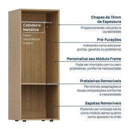 Guarda Roupa 13 Módulos 16 Portas 6 Gavetas Frame Cabecasa MadeiraMadeira   - 6