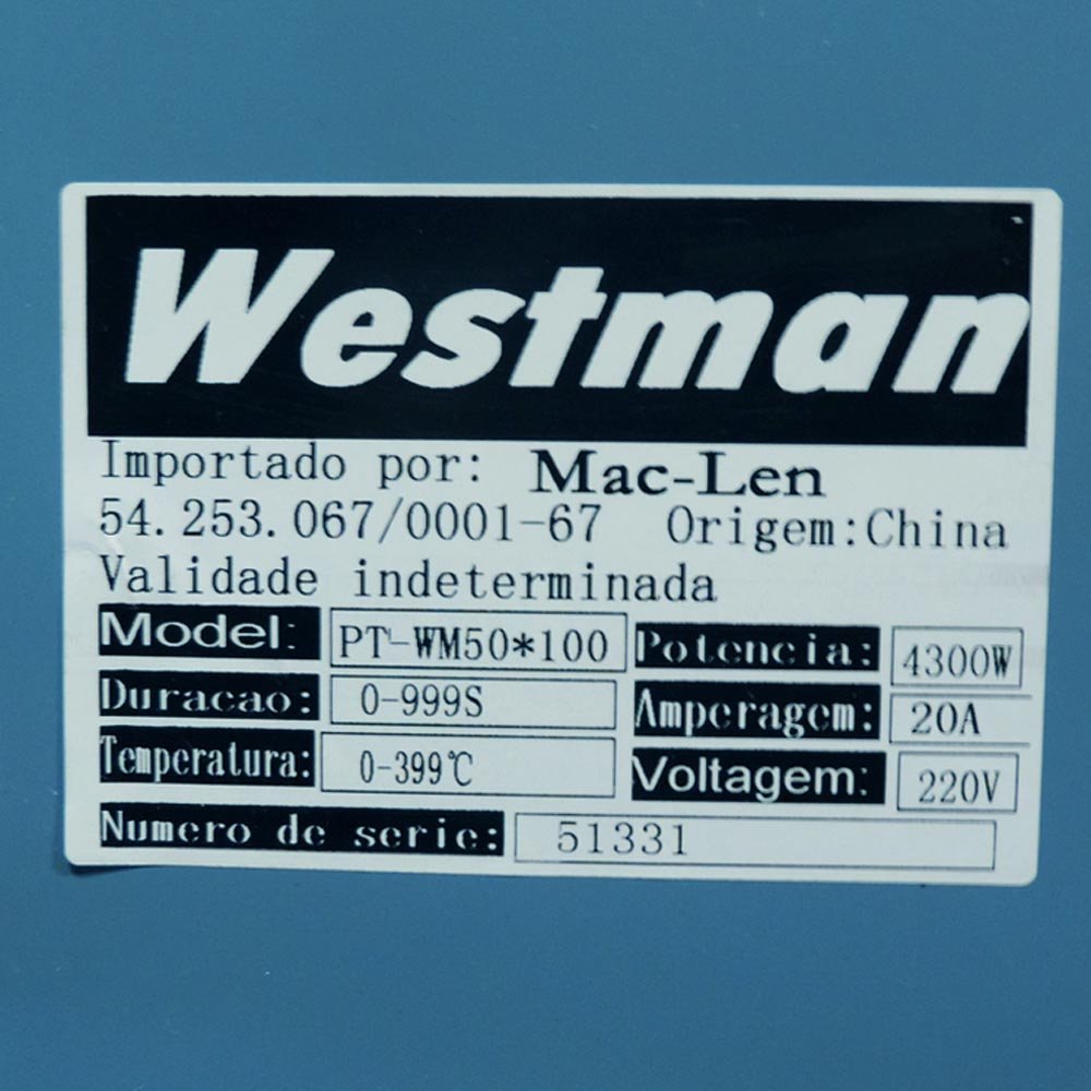 Prensa Manual Hot Stamp 50x100 Westman WM50X70 - 2