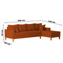 Ver imagem 6 de Sofá 4 Lugares Beny com Chaise Direito Suede Terracota