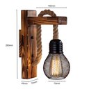 Ver imagem 2 de Arandela Rustica Cordão 29cm 1e27 La0027 Delis