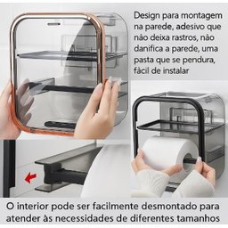 Suporte Porta Papel Higiênico sem Furo Organizaçãodesign Moderno e Praticidade para Seu Banheiro - 4