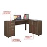 Conjunto Home Office 4 Peças 1 Mesa em L 1 Escrivaninha 2 Armários Espresso Móveis - 4