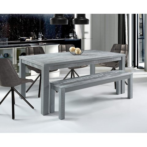 Mesa Rústica de Jantar 6 Lugares 160cm x 90cm - Cinza