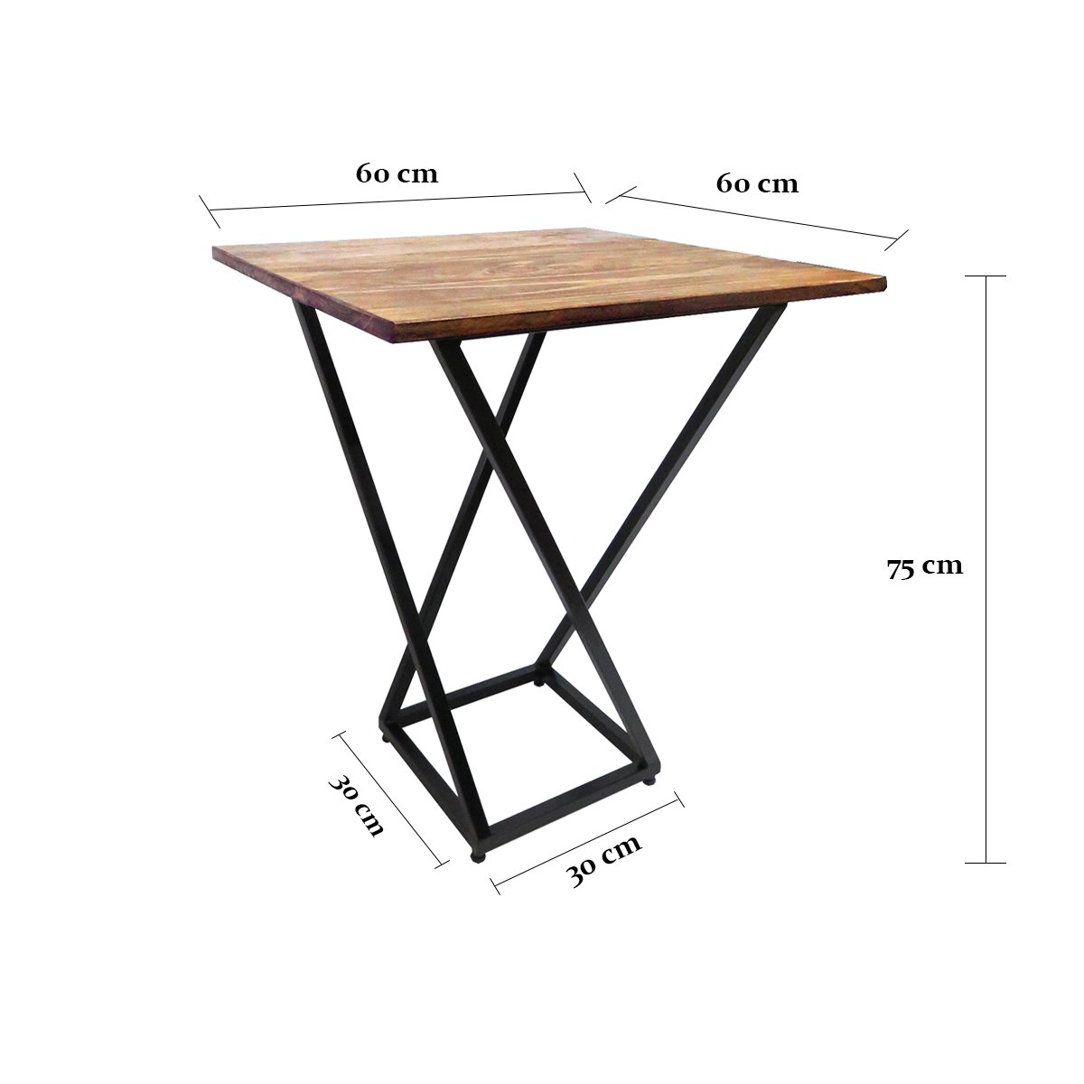 Mesa em Madeira Pinus c/ Base de Metalon + 4 Banquetas de Metalon e Madeira - 2