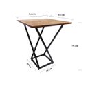 Ver imagem 2 de Mesa em Madeira Pinus c/ Base de Metalon + 4 Banquetas de Metalon e Madeira