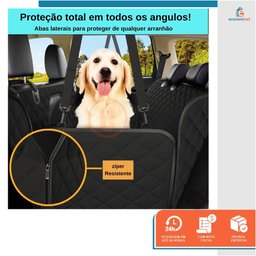 Capa Pet Protetora De Banco Traseiro Impermeável com Zíper e Cinto de Segurança - 3