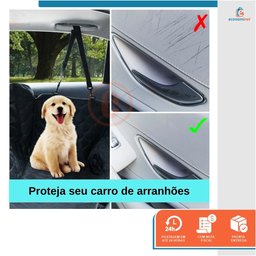 Capa Pet Protetora De Banco Traseiro Impermeável com Zíper e Cinto de Segurança - 9