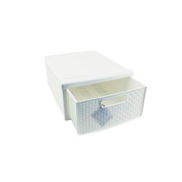 Kit 3 Gaveteiro Modular Empalhável Organizador Multiuso Rattan Plástico Resistente 1 Unidade Cor:Bra - 4