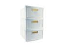 Ver imagem 3 de Kit 3 Gaveteiro Modular Empalhável Organizador Multiuso Rattan Plástico Resistente 1 Unidade Cor:Bra