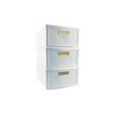 Ver imagem 3 de Kit 3 Gaveteiro Modular Empalhável Organizador Multiuso Rattan Plástico Resistente 1 Unidade Cor:Bra