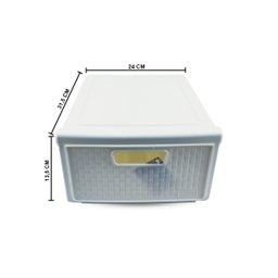 Kit 3 Gaveteiro Modular Empalhável Organizador Multiuso Rattan Plástico Resistente 1 Unidade Cor:Bra - 2