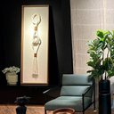 Ver imagem 4 de Quadro Decorativo Bege Colar Cordão Sala Escritótio Luxo
