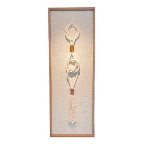 Quadro Decorativo Bege Colar Cordão Sala Escritótio Luxo