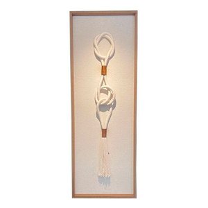 Quadro Decorativo Bege Colar Cordão Sala Escritótio Luxo