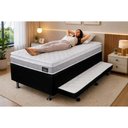 Ver imagem 3 de Cama Baú c/Aux Crc Solt +Colchão Ortopédico Magnum Hellen 88
