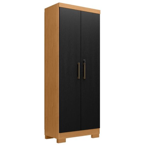 Armario Multiuso 2 Portas Maxus 61x187 cm Cinamomo Preto Zanz