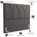 Ver imagem 4 de Cabeceira Cama Box Casal 140 cm Aurora W01 Linho Cinza Escuro - Lyam Decor