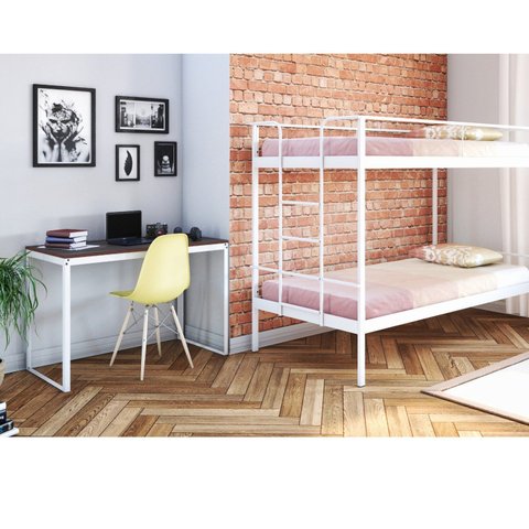 Conjunto para Quarto 1 Beliche e 1 Escrivaninha 135x55cm Branco