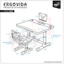 Ver imagem 3 de Mesa e Cadeira Infantil para Desenhos e Estudos Cinza - Elg