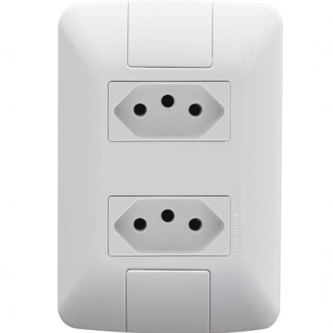 Kit 8 Conjunto 4x2 2 Tomadas 2p+t Tramontina Aria 10a 250v Branco