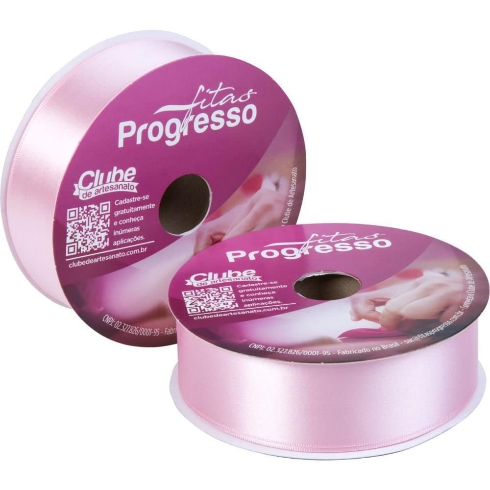 Fita de Cetim 38mm 50m. Rosa Bebe 310 Rolo - 2