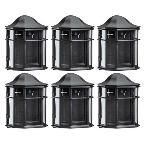 Conjunto 6 Arandelas Coloniais Externas Luminária de Ville Retrô Bivolt Jardim Fachada