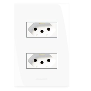 Conjunto 2 tomadas 2 Pólos 20A 250V ~ com Placa 4x2 Inova Pro Alumbra