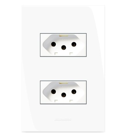 Conjunto 2 tomadas 2 Pólos 20A 250V ~ com Placa 4x2 Inova Pro Alumbra