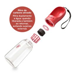 Garrafa Portátil Pet Water To Go 550ml com Filtro de Carvão Ativado Vermelha - Fisher Price - - 3 Garrafa Portátil Pet Water To Go 550ml com Filtro de Carvão Ativado Vermelha - Fisher Price - - 3