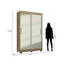 Guarda Roupa Solteiro Lion 02 Portas de Correr Nature Off White Móveis Leão - 3
