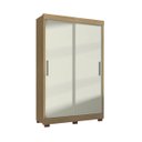 Ver imagem 1 de Guarda Roupa Solteiro Lion 02 Portas de Correr Nature Off White Móveis Leão