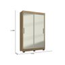 Guarda Roupa Solteiro Lion 02 Portas de Correr Nature Off White Móveis Leão - 2