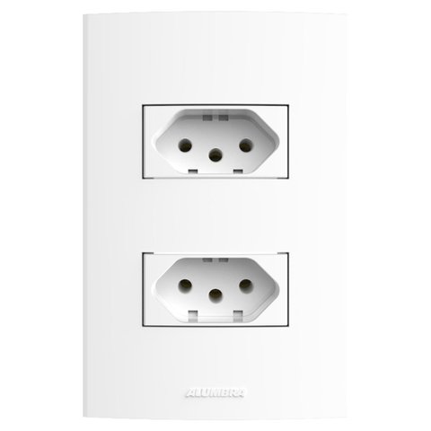 Conjunto 2 Tomadas 2Pólos 10A 250V~ com Placa 4x2 Inova Pro Alumbra