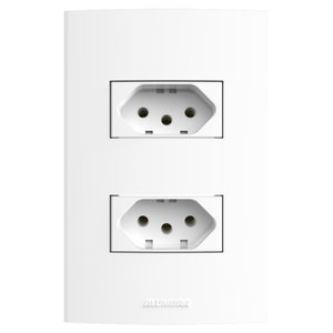 Conjunto 2 Tomadas 2Pólos 10A 250V~ com Placa 4x2 Inova Pro Alumbra